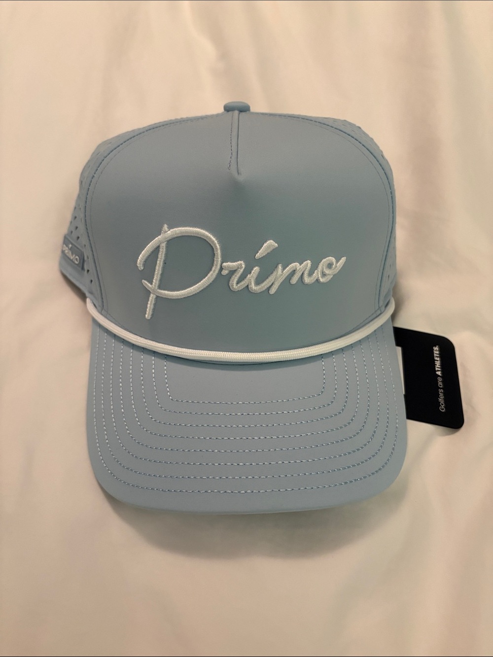 Primo Script golf Hat in Light Blue
